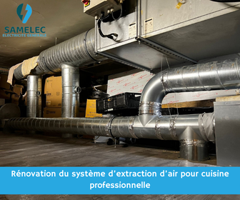 Système d'extraction d'air installé dans une cuisine professionnelle